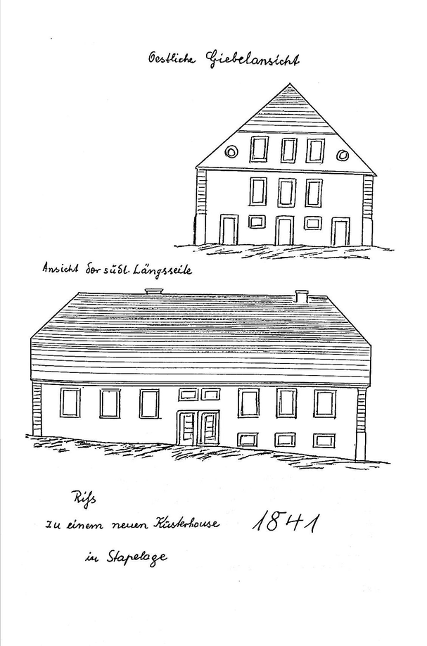 Schule Stapelage 1841 Giebelansicht