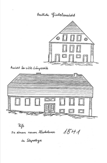 Schule Stapelage 1841 Giebelansicht