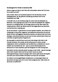 Musikangebot für Hörster Konzerte 1968