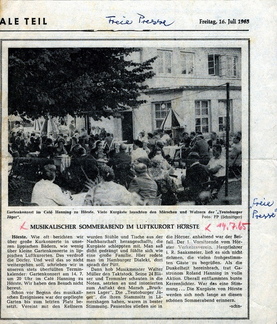 Kurkonzert Garten Hanning Freie Presse 16.7.1965