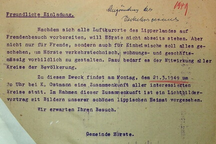 Neugründung des VV Aufruf 21.3.1949