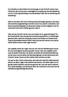 HHH Einführung Positionen zur Schließung