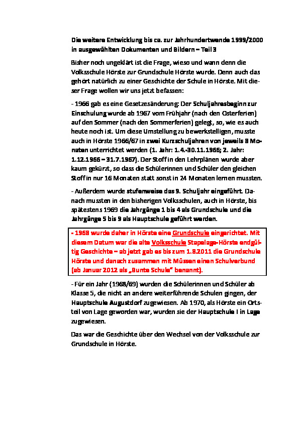 neue Schule Von der Volksschule zur Grundschule 1968