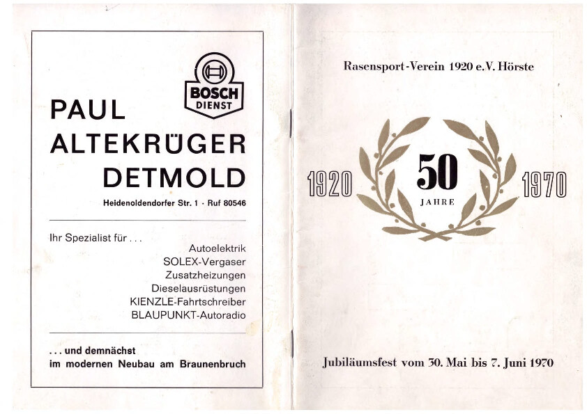 Festschrift 50 Jahre RSV 1970