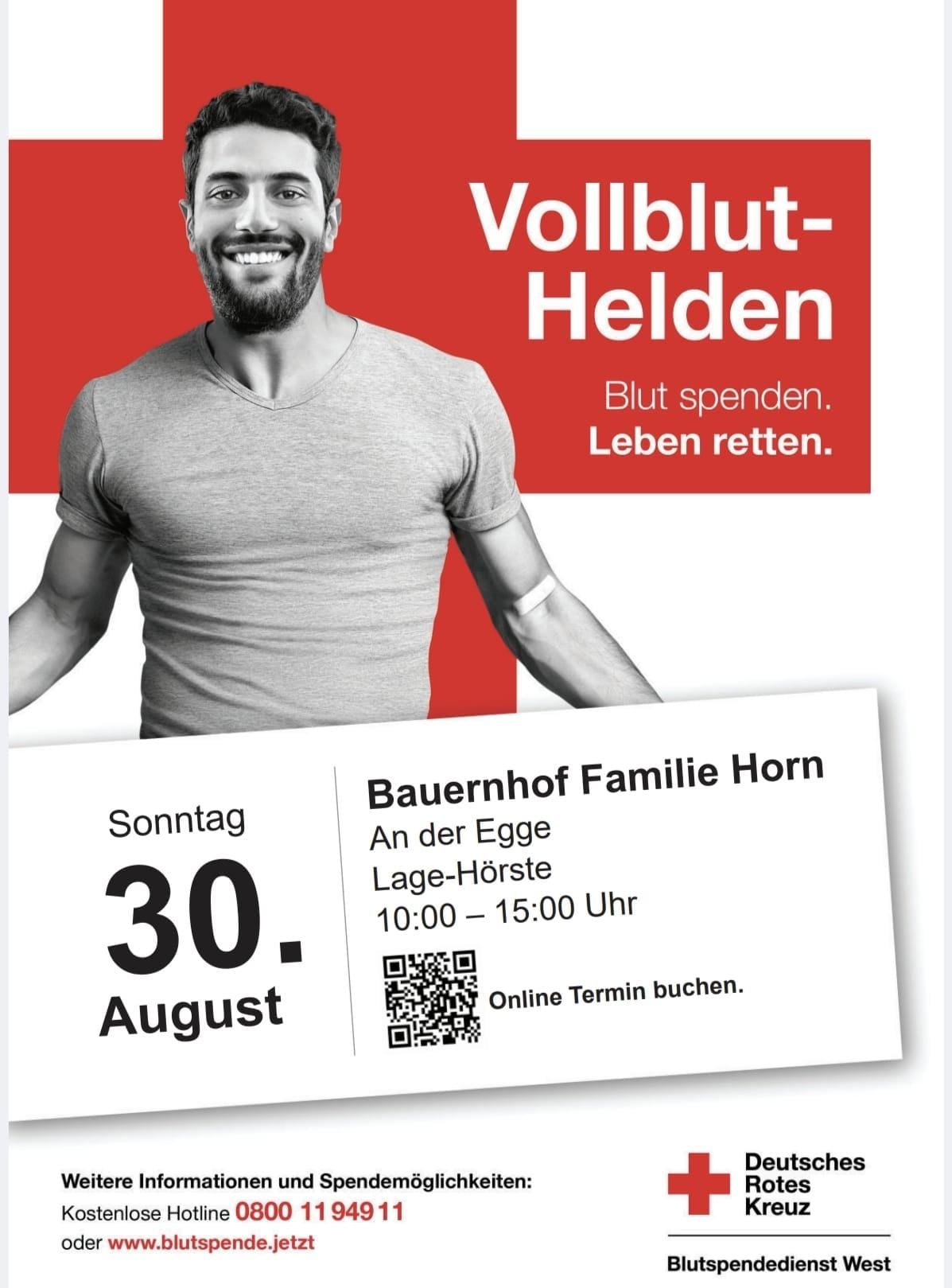 Blutspende auf dem Bauernhof Horn